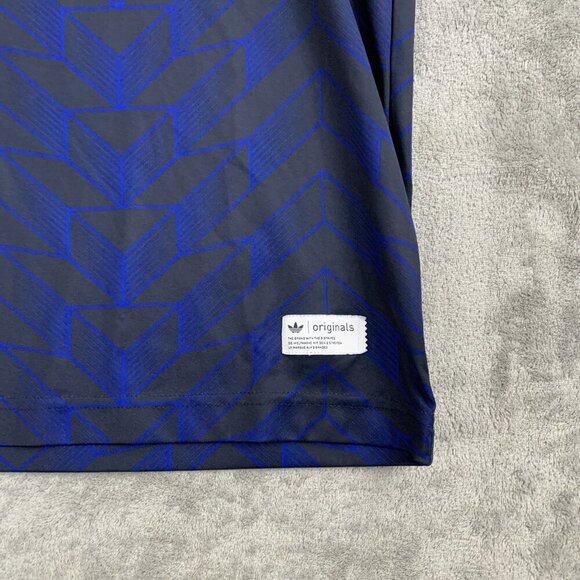 Adidas Jersey Mens Medium Blue HZO #3 United Club Soccer Football V-Neck Stretch - Picture 4 of 12